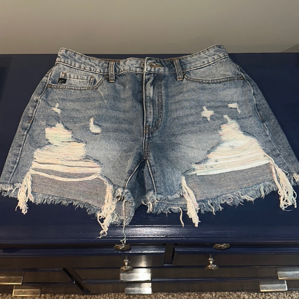 Extremely distressed Kan Can denim shorts. Worn once!